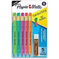 Paper Mate Handwriting Triangular Mechanical Pencil Set with Lead & Eraser Refills 1.3 mm | Pencils for Kids in Fun Barrel Colors 5 Count