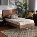 Corrigan Studio® Kasie Mid-Century Modern Walnut Finished Wood Twin Size Platform Bed Wood in Brown | 58.1 H x 42.7 W x 78.3 D in | Wayfair