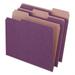 Pendaflex Earthwise by Pendaflex 100% Recycled Colored File Folders 1/3-Cut Tabs: Assorted Letter 0.5 Expansion Violet 100/Box