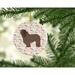 The Holiday Aisle® Bergamasco Shepherd Merry Christmas Hanging Figurine Ornament Ceramic/Porcelain in Brown/Pink | 2.8 H x 2.8 W x 0.15 D in | Wayfair