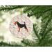 The Holiday Aisle® Airedale Terrier Merry Christmas Hanging Figurine Ornament Ceramic/Porcelain in Black/Brown | 2.8 H x 2.8 W x 0.15 D in | Wayfair