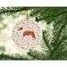 The Holiday Aisle® Smooth Collie Merry Christmas Hanging Figurine Ornament Ceramic/Porcelain in Brown/Pink/White | 2.8 H x 2.8 W x 0.15 D in | Wayfair