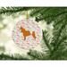 The Holiday Aisle® Icelandic Sheepdog Hanging Figurine Ornament Ceramic/Porcelain in Blue/Brown/Pink | 2.8 H x 2.8 W x 0.15 D in | Wayfair