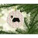 The Holiday Aisle® Collie Merry Christmas Hanging Figurine Ornament Ceramic/Porcelain in Black/Pink/White | 2.8 H x 2.8 W x 0.15 D in | Wayfair