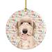 The Holiday Aisle® Doodle Fawn 5 Hanging Figurine Ornament Ceramic/Porcelain in Brown/Red | 2.8 H x 2.8 W x 0.15 D in | Wayfair