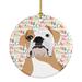 The Holiday Aisle® English Bulldog Hanging Figurine Ornament Ceramic/Porcelain in Black/Brown/White | 2.8 H x 2.8 W x 0.15 D in | Wayfair