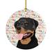 The Holiday Aisle® Rottweiler 1 Hanging Figurine Ornament Ceramic/Porcelain in Black/Brown/Red | 2.8 H x 2.8 W x 0.15 D in | Wayfair