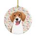 The Holiday Aisle® Beagle Red & White Red Ticked Christmas Hanging Figurine Ornament /Porcelain in Brown/Red/White | Wayfair