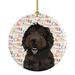 The Holiday Aisle® Doodle 1 Hanging Figurine Ornament Ceramic/Porcelain in Black/Blue/Red | 2.8 H x 2.8 W x 0.15 D in | Wayfair