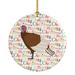 The Holiday Aisle® Bourbon Turkey Hen Hanging Figurine Ornament Ceramic/Porcelain in Brown/Red | 2.8 H x 2.8 W x 0.15 D in | Wayfair