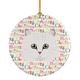 The Holiday Aisle® Chinchilla Persian Longhair Cat Hanging Figurine Ornament /Porcelain in Brown/Red/White | 2.8 H x 2.8 W x 0.15 D in | Wayfair