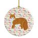 The Holiday Aisle® Maine Coon 1 Cat Hanging Figurine Ornament Ceramic/Porcelain in Brown/Orange/Red | 2.8 H x 2.8 W x 0.15 D in | Wayfair