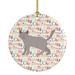 The Holiday Aisle® Chartreux 2 Cat Hanging Figurine Ornament Ceramic/Porcelain in Brown/Gray/Red | 2.8 H x 2.8 W x 0.15 D in | Wayfair