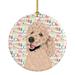 The Holiday Aisle® Poodle Standard Cafe Au Lait Christmas Hanging Figurine Ornament /Porcelain in Blue/Brown/Red | 2.8 H x 2.8 W x 0.15 D in | Wayfair