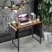 Latitude Run® Small Computer Desk Study Desk Suitable For Small Space Home Office Wood/Metal in Black | 29.5 H x 31.5 W x 19.7 D in | Wayfair