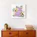 The Holiday Aisle® Happy Easter Floral Bunny by Unknown - Wrapped Canvas Graphic Art Canvas in Green/Indigo | 12 H x 12 W x 1.25 D in | Wayfair