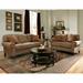 Wayfair Custom Upholstery™ Gaige 66" Rolled Arm Loveseat w/ Reversible Cushions Polyester in Brown | 37 H x 66 W x 39 D in