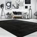 White 47 x 47 x 0.78 in Area Rug - Eider & Ivory™ Solid Color Machine Made Area Rug in Black Polyester | 47 H x 47 W x 0.78 D in | Wayfair