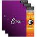 Elixir 11052 80/20 Bronze Acoustic Guitar Strings with NANOWEB. Light 12-53 3 SETS