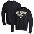 Men's Champion Black Army Knights Baseball Stack Pullover Crewneck Sweatshirt