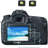 Screen Protector for Canon EOS 6D Mark II / 7D Mark II Camera & Hot Shoe Cover 0.3mm 9H Hardness Tempered Glass