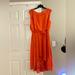 Jessica Simpson Dresses | Boatneck Jessica Simpson Hi-Low Belted Dress With Grecian Key Hole Neckline | Color: Orange/Pink | Size: 18w