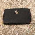 Tory Burch Bags | Black Tory Burch Continental Wallet | Color: Black/Gold | Size: Os