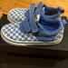Vans Shoes | Checkered Blue And White Strap On Vans | Color: Blue/White | Size: 9b