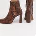 Free People Shoes | New Free People Marietta Mahogony Snake Heel Boots Ankle Booties Leather Size 11 | Color: Brown | Size: 11