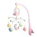 Baby Musical Crib Mobile, 360° Rotating Baby Cot Mobile with Night Light, Hanging Rotating Rattles, Multifunctional Rotating Music Box for Newborn Infant, Baby Toddler(Pink)