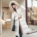 Winter Jackets For Women Uk, Long Winter Jacket Quilted Warm Coat White Elegant Women'S Insulated Parka Fall Jacket With Belt Khaki Faux Fur Hood Coats Windproof Puffer Jacket Transition Jacket,S