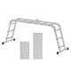 SONGMICS 3.5 m Ladder, Multi-Purpose Aluminium Ladder with 2 Metal Plates and 12 Steps, Articulated, Holds up to 150 kg, Silver GLT36M