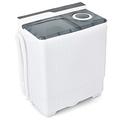 TANGZON Twin Tub Washing Machine, 10.5/8.5/4.5KG Portable Washer and Spin Dryer Combo with Timer Control, Compact Washer for Camping Dorm Caravan RV, 7.5/6.5/3.5KG Washer 3/2/1KG Drying (8.5KG, Grey)
