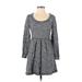 Saturday Sunday Casual Dress - Sweater Dress: Black Marled Dresses - Women's Size X-Small