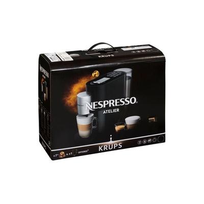 Krups - nespresso Atelier Kaffeemaschine schwarz/silber mit Milchschaumfunktion