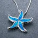 Collier opale de feu pour femme collier pendentif étoile de mer animal mignon bleu carillon