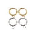 Boucles d'oreilles créoles en acier inoxydable 2 couleurs 6 pièces 12 14mm bijoux fantaisie