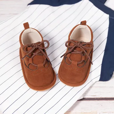 Chaussures en cuir pour nouveau-né garçon et fille à lacets semelle souple antidérapantes bottes