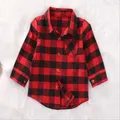 Chemise à carreaux imprimée à manches longues pour enfants vêtements pour enfants bébé garçons