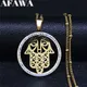 Collier main de Fatima en cristal en acier inoxydable amulette porte-bonheur Protection islamique