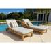 Rimini 3-Piece Teak Wood Outdoor Patio Furniture Chaise Lounge Set w/2 Chaise Lounges and Side Table