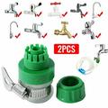 Ruibeauty Faucet Connector 2Pcs Universal Tap to Garden Hose Pipe Connector Mixer Kitchen Tap Adaptor Home Green