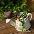 Yesbay Flower Pot Hand-crafted Resin Adding Vitality Bird Shower Plant Pot Garden Supplies