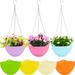 Duslogis Set of 7 Hanging Planter Garden Flower Pots Hanging Planter Basket for Indoor Outdoor Plants with Drain Holes Multicolor