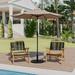 BizChair Tan 9 FT Round Umbrella with Crank and Tilt Function and Standing Umbrella Base