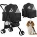 YRLLENSDAN Foldable Pet Stroller with Detachable Carrier Dog Stroller Small Dogs 3 Wheel 3-in-1 Multifunction Pet Carriers for Small Medium Dogs with Wheels Cat Stroller w/Storage Basket