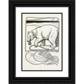 Percy J. Billinghurst 14x18 Black Ornate Wood Framed Double Matted Museum Art Print Titled - A Hundred Anecdotes of Animals Pl 037 (1901)