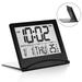 Digital Travel Alarm Clock with Backlight Foldable Calendar Temperature Timer LCD Clock with Snooze Mode Large Number Display