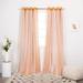 Best Home Fashion Set of 2 Tulle Overlay Star Cut Out Silver Grommet Curtains for Bedroom Living Room Kids Room Sun Blocking Thermal Insulated Blackout Window Curtains (Orange 52 W x 84 L)