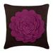Cushion Covers Brown Accent Pillows 3D Purple Felt Origami Rose Flower Pillows Cover 14x14 inch (35x35 cm) Pillow Covers Square Faux Suede Pillowcase Floral Modern - Pink Rose